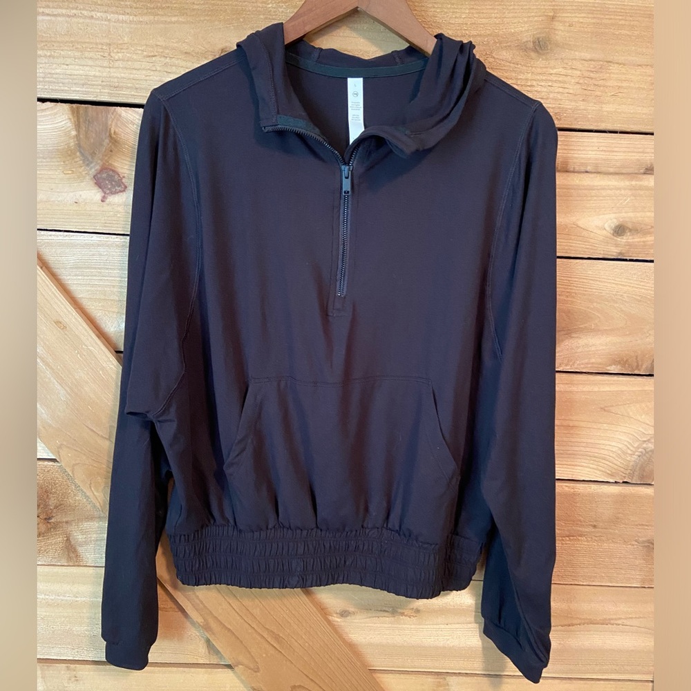 RM Black Zip Up Hoodie with Elastic Waist